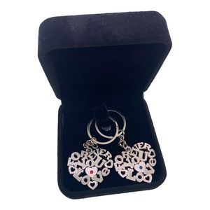 Couples His Her Boyfriend Girlfriend Love You Forever Heart Key Chain Ring Set